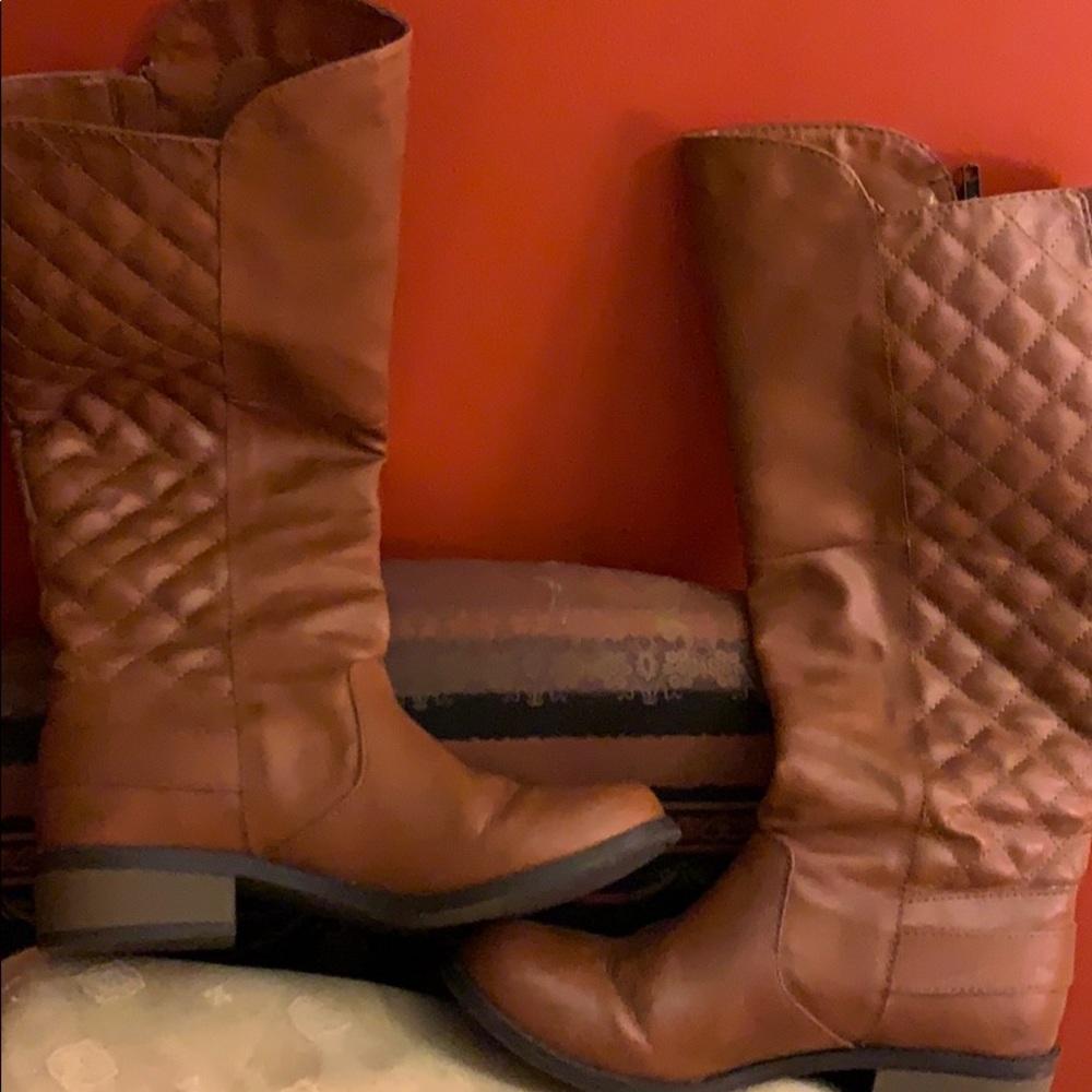 Brown half calf boots